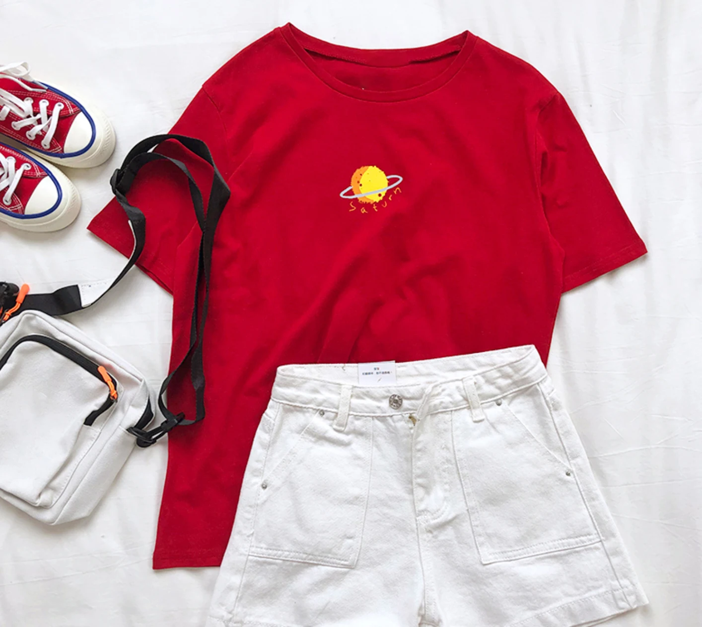 Футболка для девочек с изображением Юпитера Меркурия Сатурна корейская детская