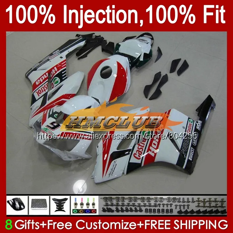 

Корпус инжектора для HONDA CBR 1000RR CBR1000 RR белый красный CBR 1000 CC RR 14No.157 CBR1000RR 04 05 1000CC 2004 2005 OEM обтекатели