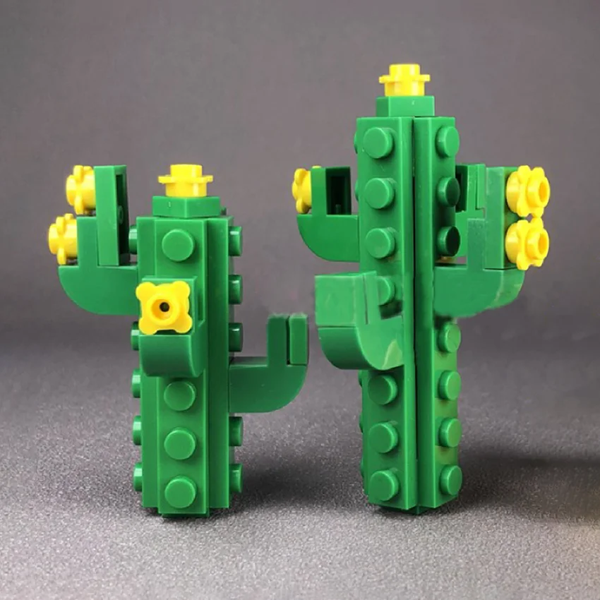 Кубики MOC игрушечные животные в горшке для самостоятельной сборки пустынный
