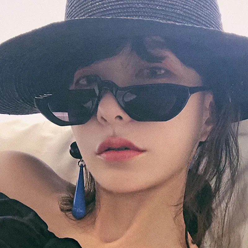 

Солнцезащитные очки «кошачий глаз» женские, модные роскошные брендовые дизайнерские зеркальные солнечные очки, чёрные