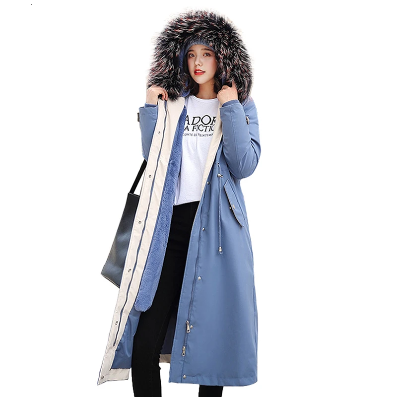 2019 New Cotton Padded Jackets Slim Long Winter Jacket Women Thicken Ladies Warm Coats Parkas Lining Plus Velvet Outerwear LY06