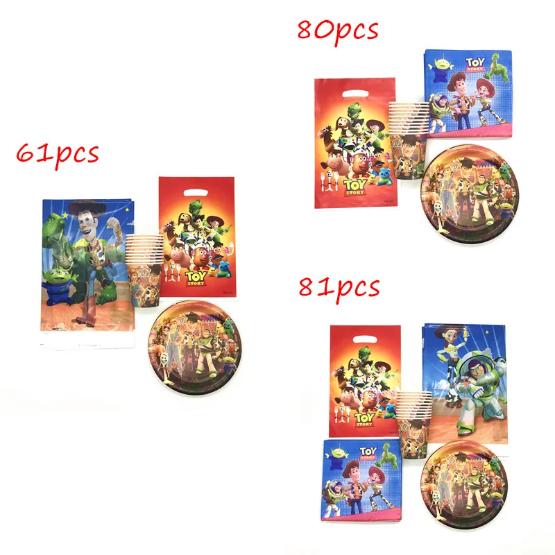 81 шт. мультфильма История игрушек 4 подарочные пакеты День рождения украшения