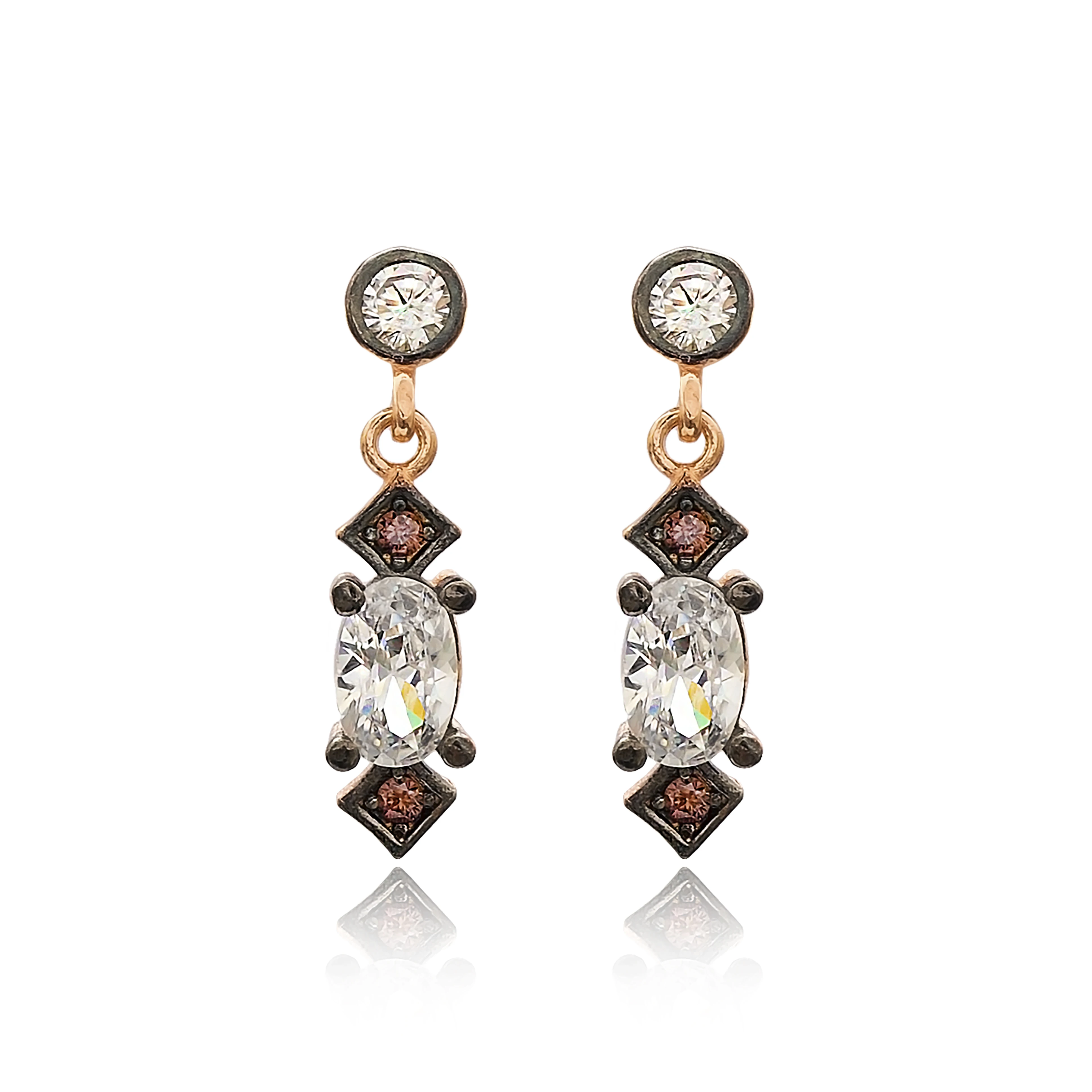 

Silver Unique Geometric Design Earrings 925 Silver Push Back Earrings, Minimal Jewelry Earrings