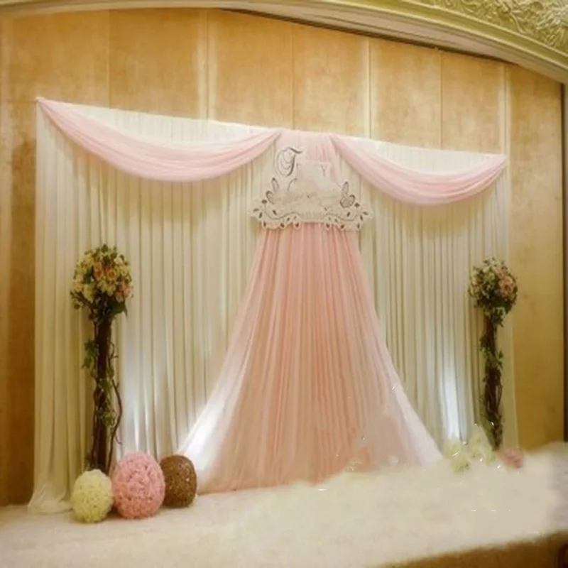 Элегантный свадебный фон из шелковой ткани со льдом занавески на день рождения