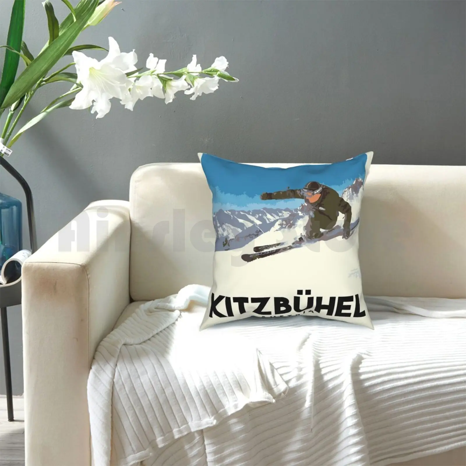 Подушка для лыжного спорта Kitzbuhel австрийская с принтом домашняя мягкая подушка