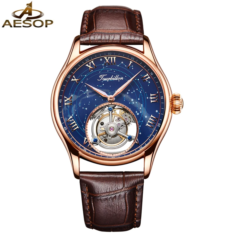 AESOP брендовые роскошные оригинальные механические часы с турбийоном мужские