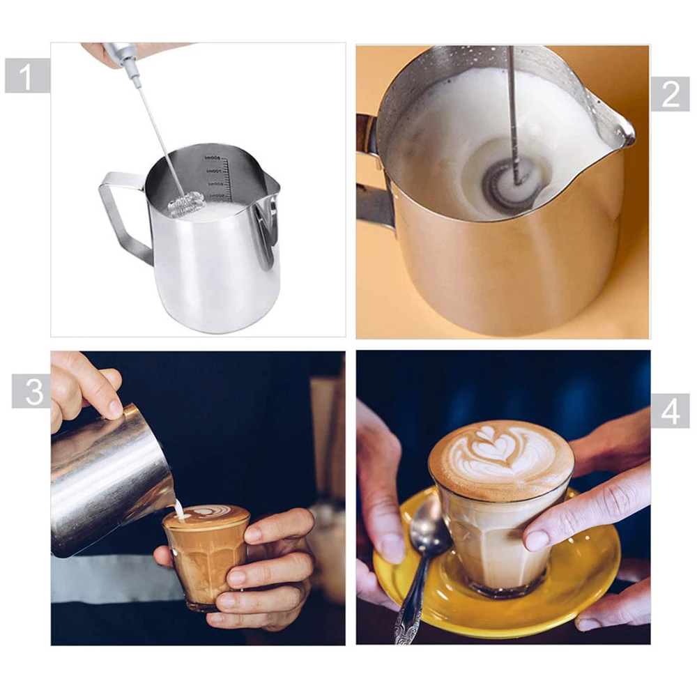 

Mini Electric Stainless Steel Portable Frothe Egg Beater Handheld Coffee Cream Blender Handle Electric Mixer For Kitchen Tool