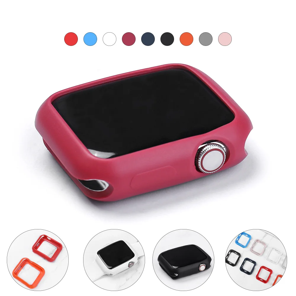 

Чехол для Apple series 5 4 44 мм 40 мм iWatch series 321 38 мм 42 мм силиконовый цветной чехол Защита подходит для ультратонкой рамки
