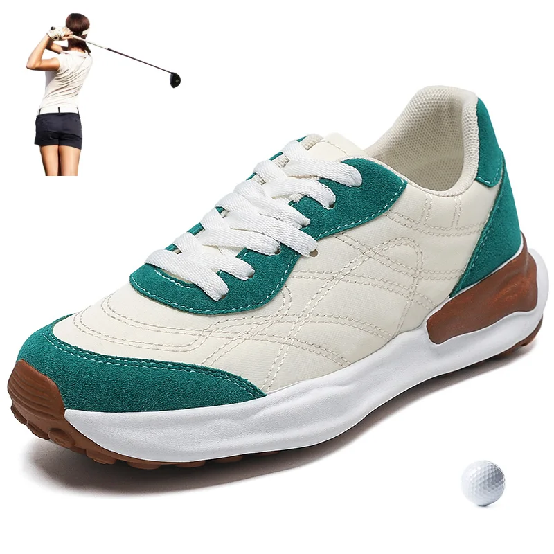 

New Women Golfer Sneakers Breathable Sport Golfing Shoes Girls Summer Autumn Outdoor Golf Trainers Non-slip Grass Sneakers