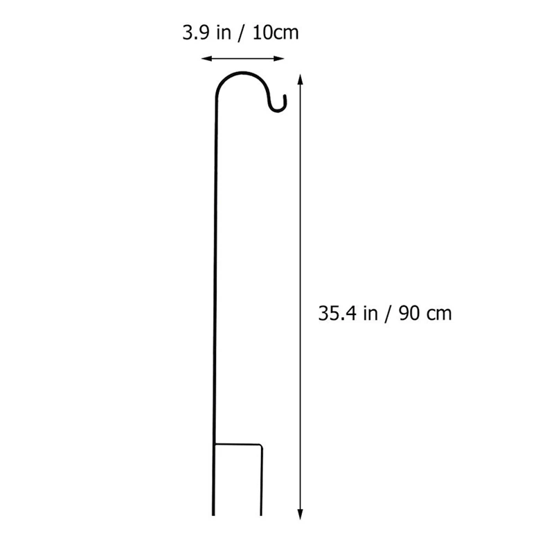 

4Pcs 35.37 Inch Shepherd-Hooks Garden Ground Plant Stand Lantern Stake for Outdoor Hanging Plants Basket Hanger Light