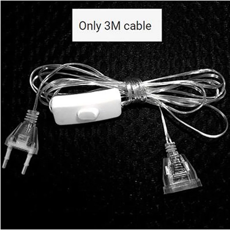 96led extend cable Светодиодный светильник со штепсельной вилкой, с пентаграммой, звездой, шторы со снежинками светильник, фея, свадьба, день рождения, Рождество, вечерние гирлянды, ЕС, переменный ток, 220 В, 8 режимов - Испускаемый цвет: 96led extend cable