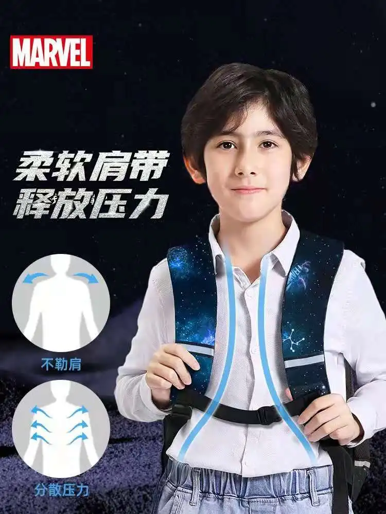 Disney New School Bags For Boys Primary Middle Student Shoulder Orthopedic Backpack Spider Iron Man Captain America Mochilas