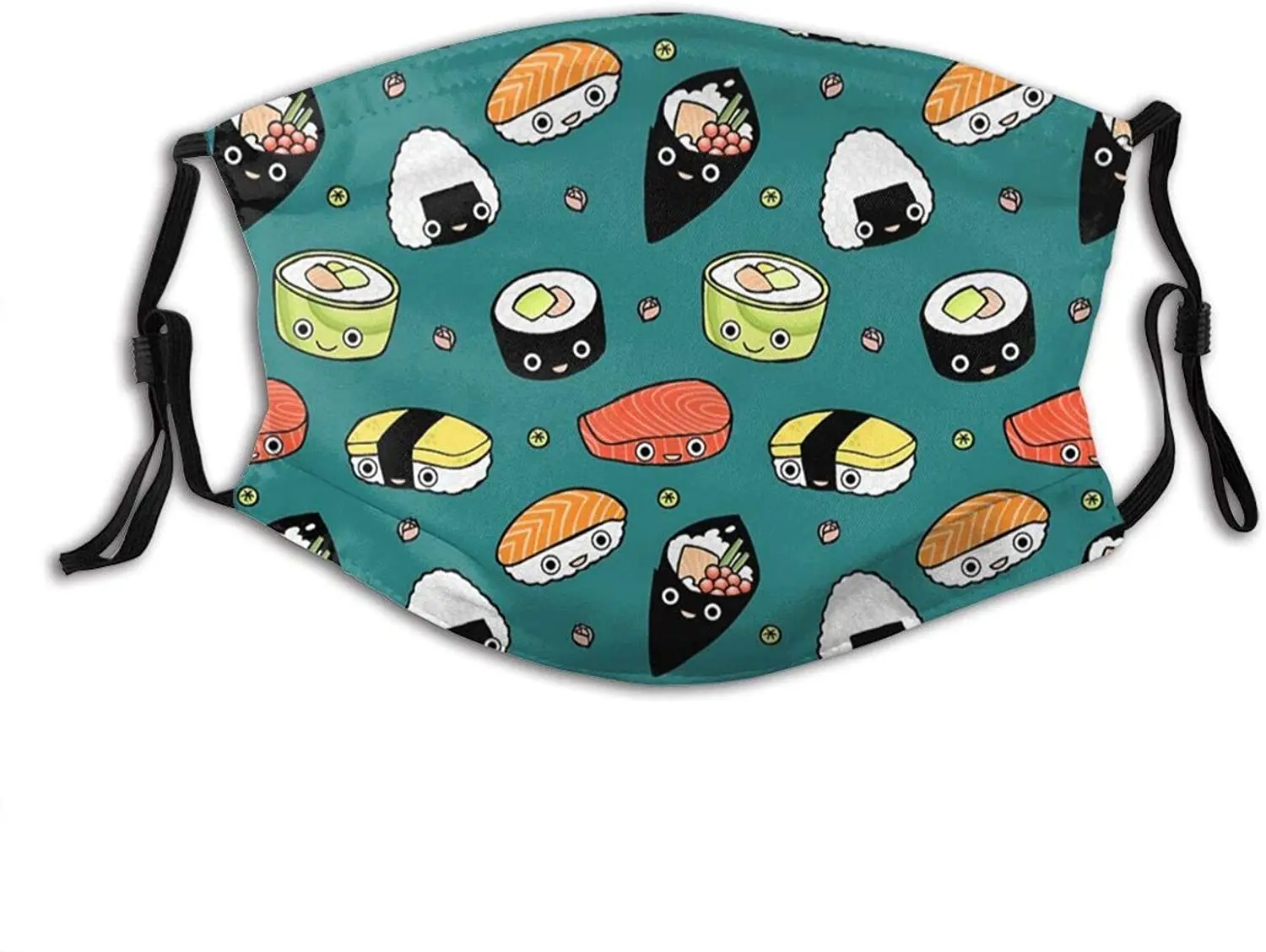 Японские суши маска для лица с фильтром карманная моющаяся многоразовая
