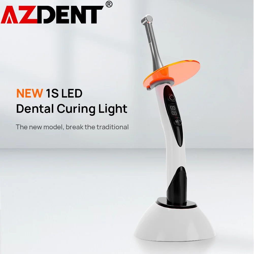 

AZDENT LED 1S Dental Curing Light with Cordless Metal Head 3 Working Modes Wave Length 420-480nm