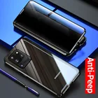 Металлический магнитный чехол для Samsung S20 ultra S10 S8 S9 plus, двухсторонний чехол из закаленного стекла для Galaxy A50 A70 Note8 9 10, чехол
