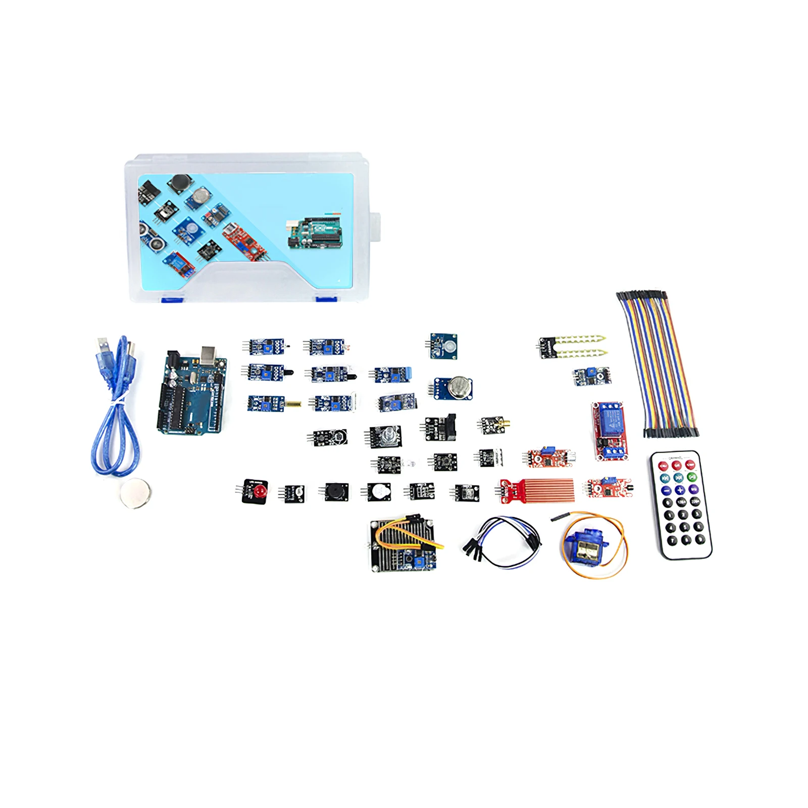 

34pcs/Set IOT Kit Portable Relay Power Supply Module Switch Module LED Beginner-Friendly Professional Convenient Sensor