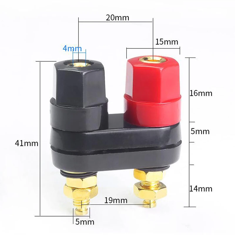 Высокое качество связывания пост красный черный разъем банан вилки пара