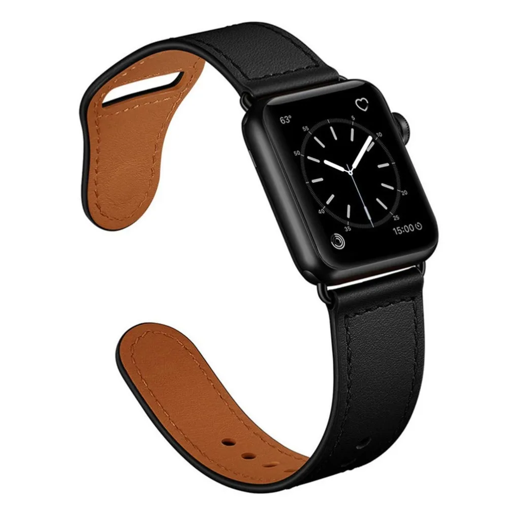

Leather strap For apple watch band 44mm/40mm 42mm/38mm pulseira watchband iwatch band bracelet apple watch 5 4 3 se 6