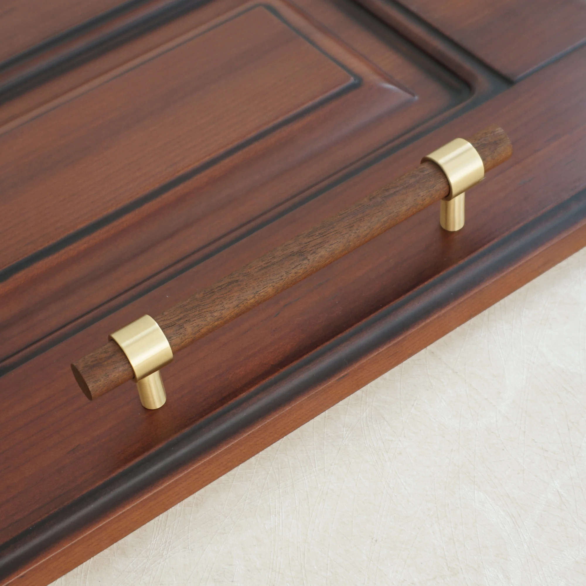 4 &quot5&quot деревянная ручка ящика медные дверные ручки T Бар Ручка кухонный шкаф