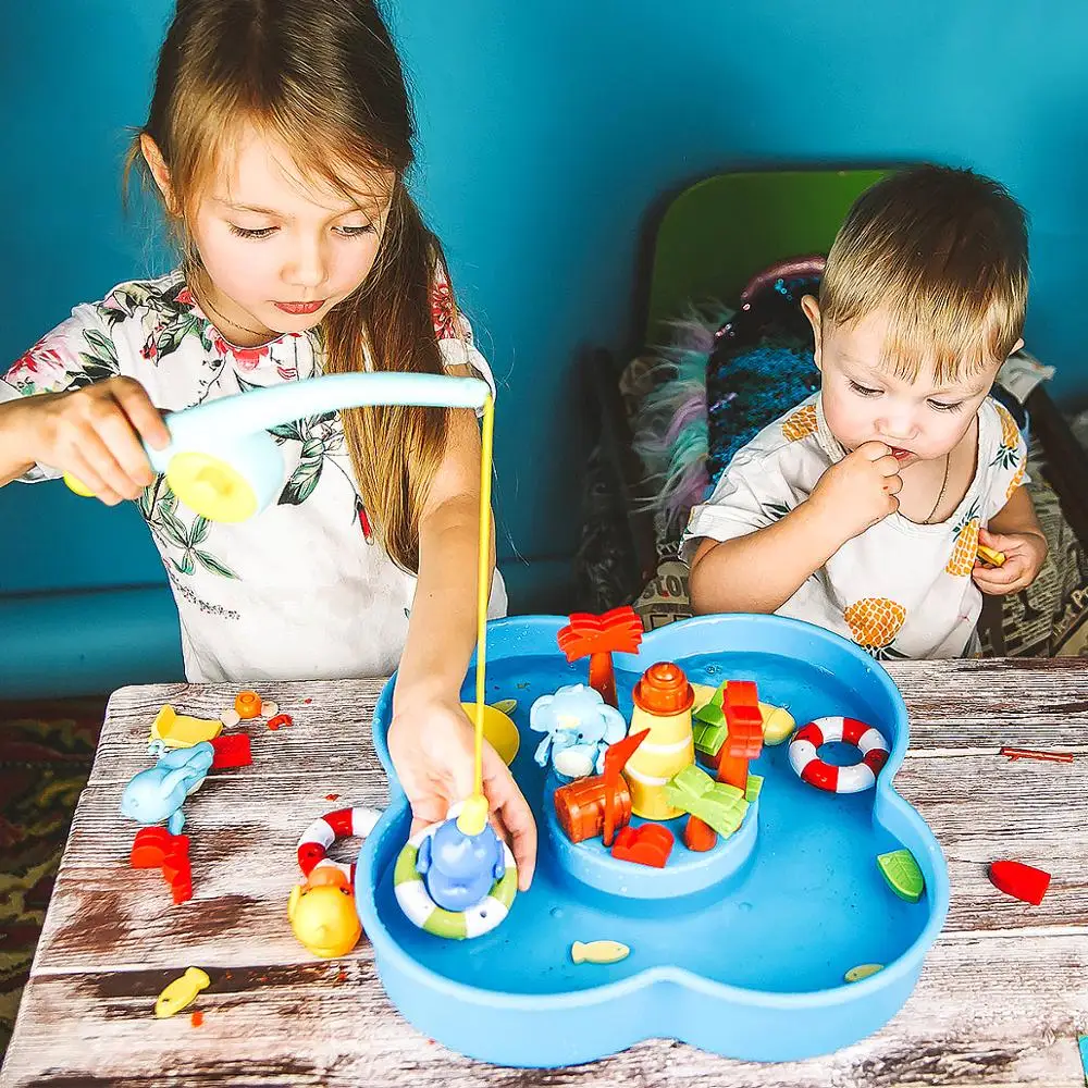 Магнитная рыболовная игра набор игрушек удочка для детей движущаяся доска