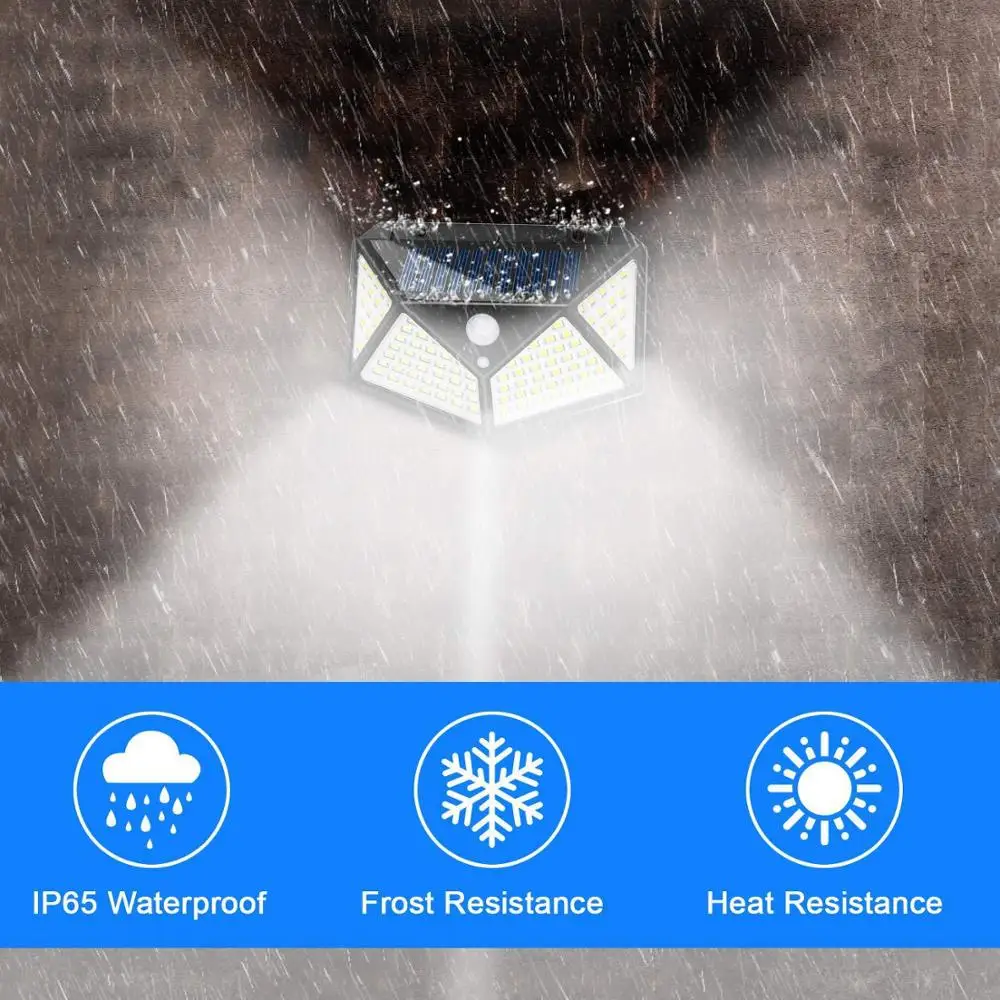 

100 LED Solar Light 3 Modes Power IP65 Outdoor Pathway Lamp PIR Motion Sensor Waterproof Energy Saving Garden Solar Lamp
