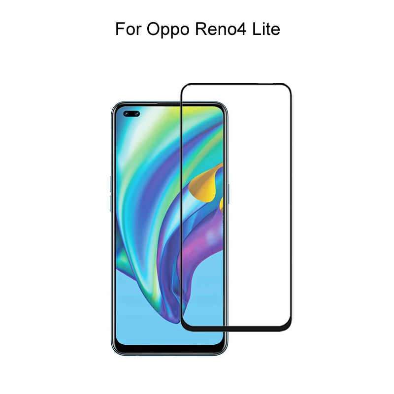 

For Oppo Reno4 Lite Tempered Glass Screen Protector Protective Film 2.5D Full Coverage HD Clear Anti Scratch Explosion Proof