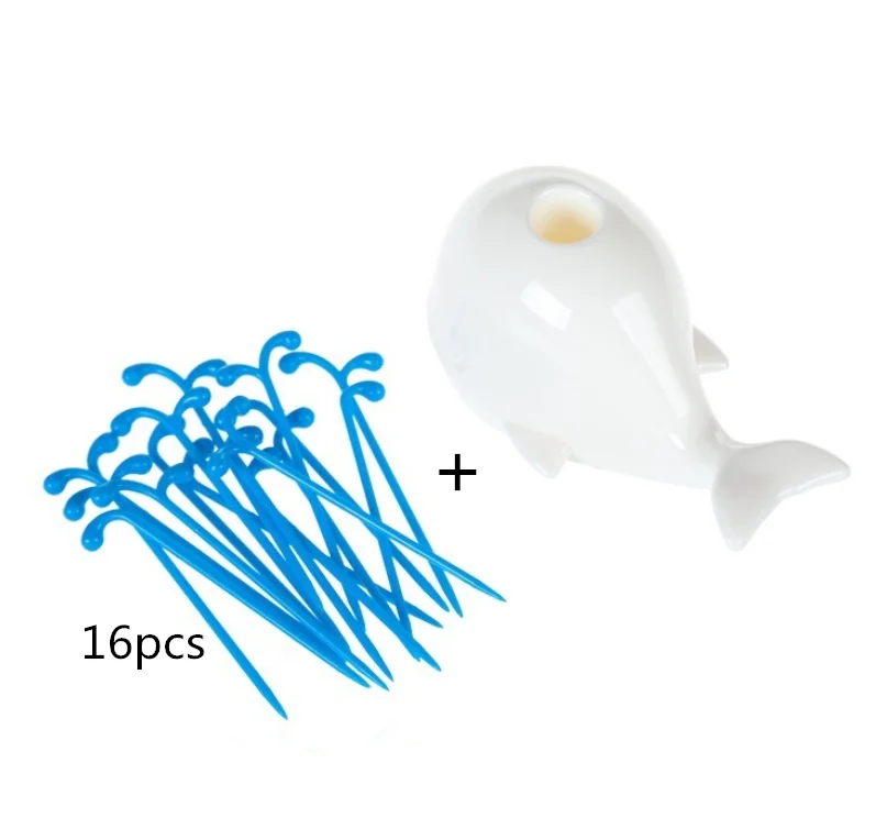 

Creative cute fruit pick whale food Forks dessert cake fork holder dining table decor home kitchen useful party utensils