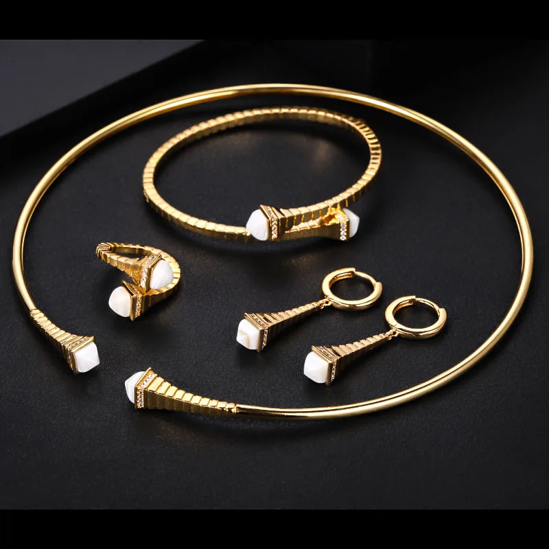 Jankelly Нигерия 4 шт. Свадебные Ювелирные наборы из циркония для вечерние роскошные