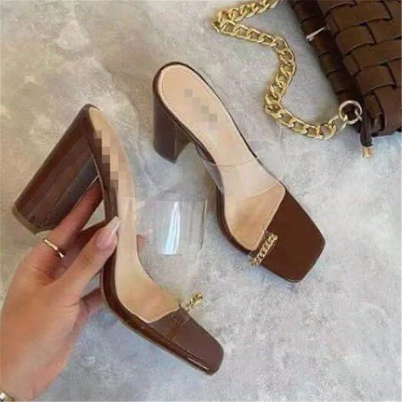 

Slippers ladies summer 2021 new sandals slippers high heels fashionable and comfortable ladies slippers large size sandals women