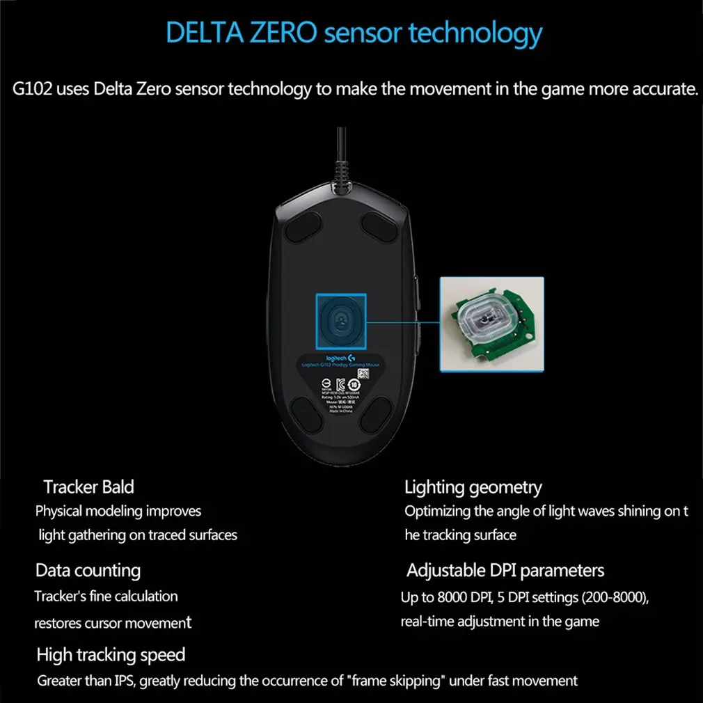 Проводная игровая Механическая мышь G502/G102 эргономичный дизайн RGB антипот