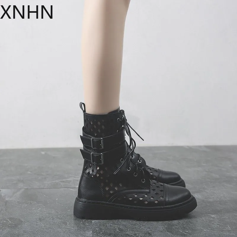 XNHN/ботильоны из натуральной кожи Женская Классическая модная зимняя обувь с