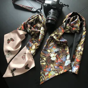 Женский Шелковый шейный платок с принтом бабочек