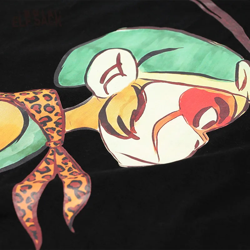 Женская футболка в полоску ELFSACK повседневная хлопковая Футболка большого