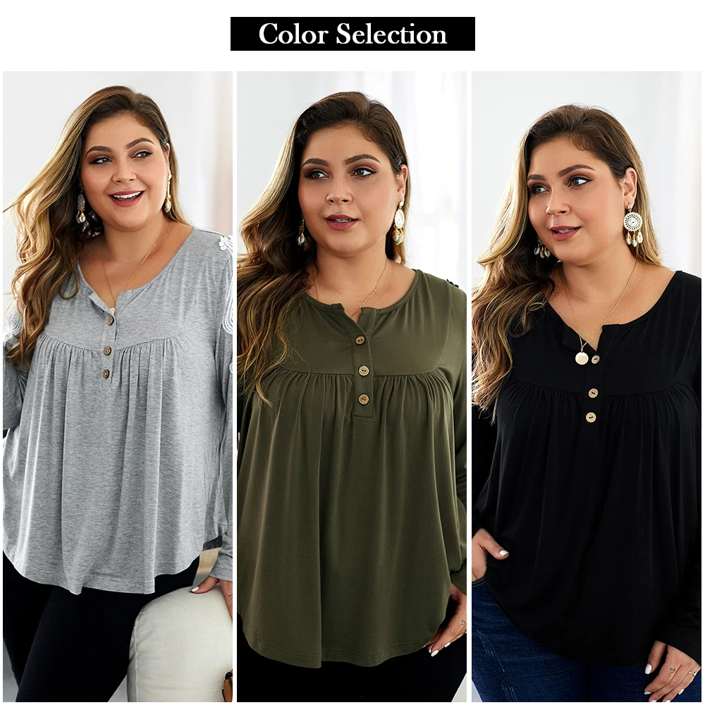 Женская футболка с круглым вырезом кружевная простроченная большого размера