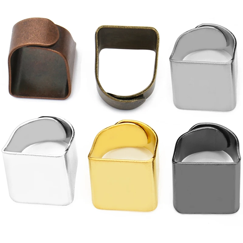 20MM 5pcs Classic 6Colors Plated Brass Square Adjustable Ring Fit 20MM Cabochon Blank Base Tray DIY Making Jewelry Ring Findings