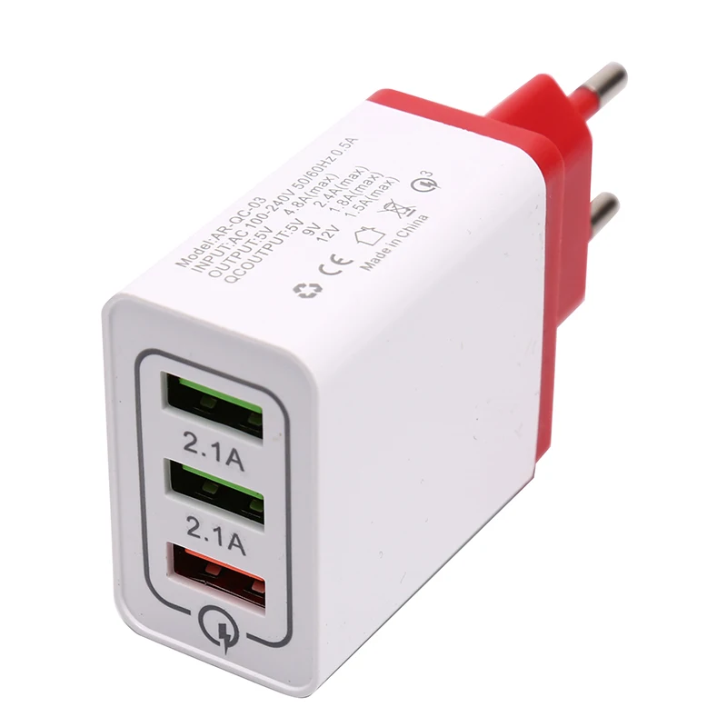 3 порта быстрое зарядное устройство QC 0 USB телефон зарядник Быстрая зарядка ЕС