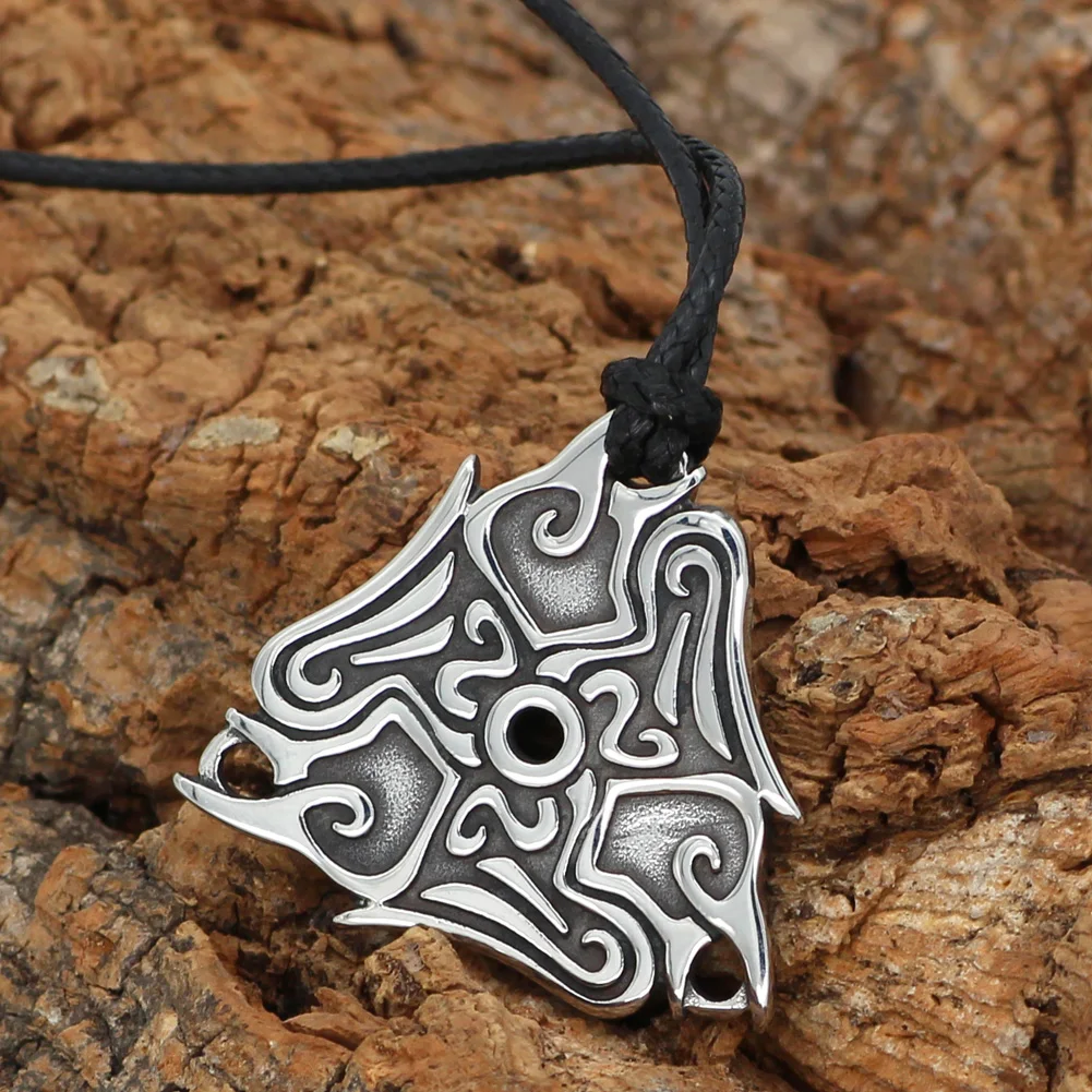 Nordic Viking odin raven stainless steel amulet pendant necklace | Украшения и аксессуары
