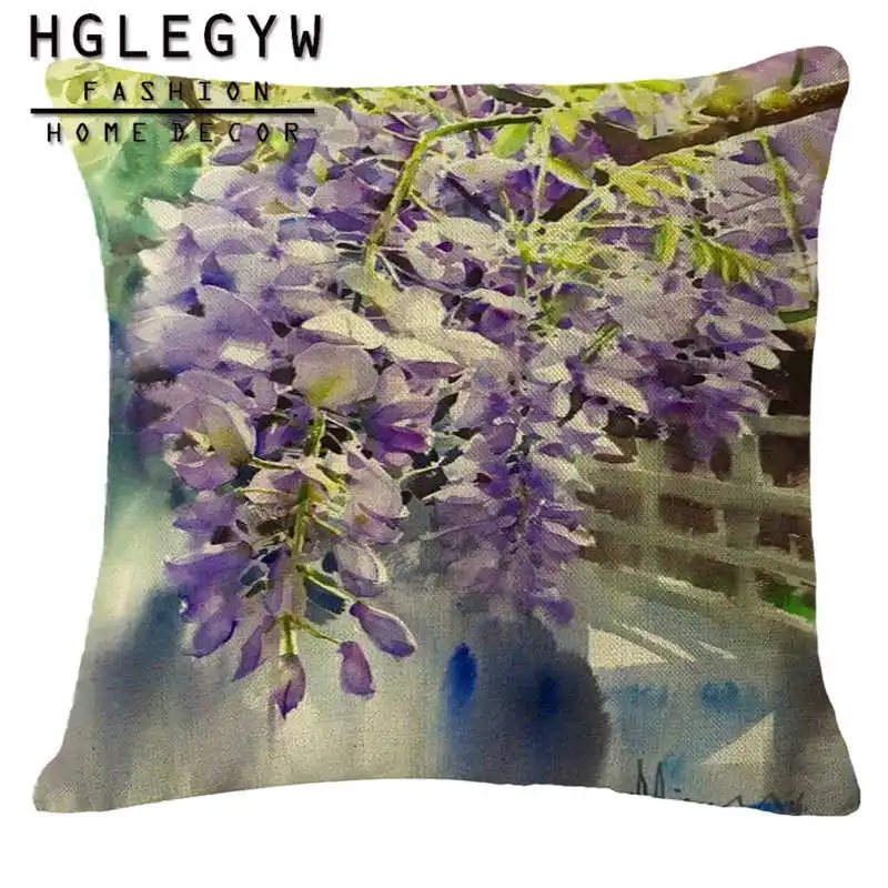 Наволочка с цветочным узором наволочка из хлопка и льна для дивана декоративная