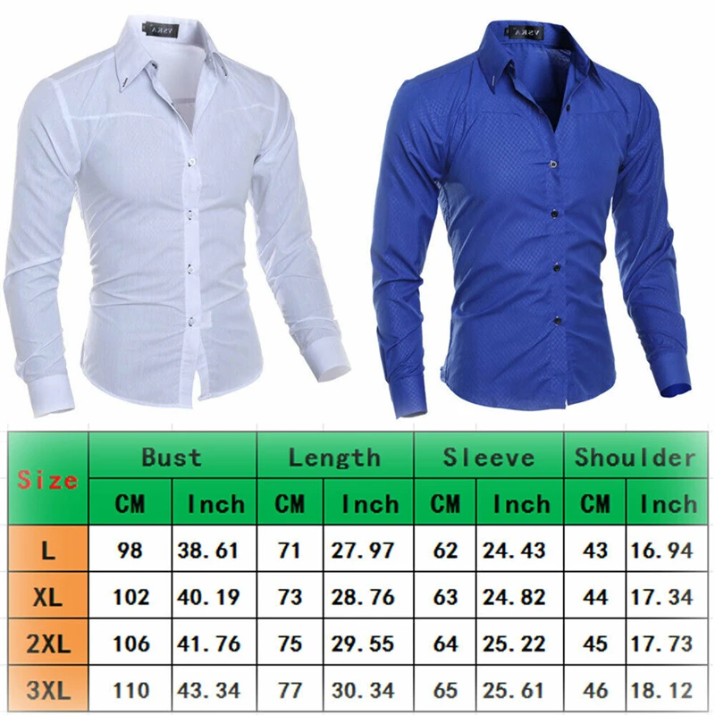 

2019 New Fashion Shirts Men's Long Sleeve Casual Luxury Stylish Dress Shirt Slim Fit Tee Shirt Formal Tops