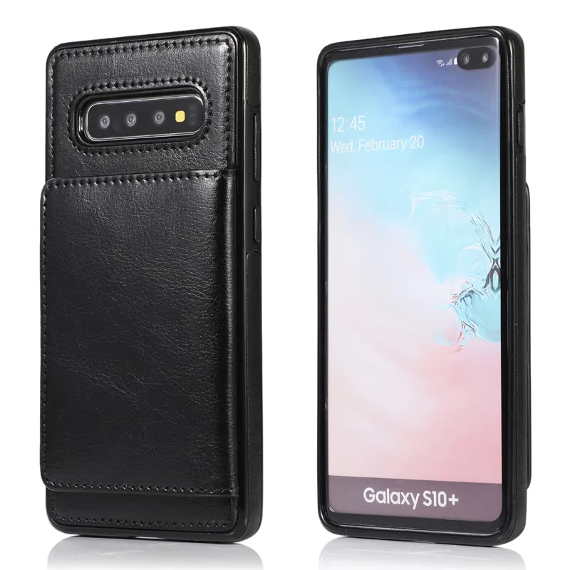 Премиум кожаный чехол кошелек для Samsung Galaxy S8 S9 S10 Plus S10E Note 8 9 10 Pro с двойными