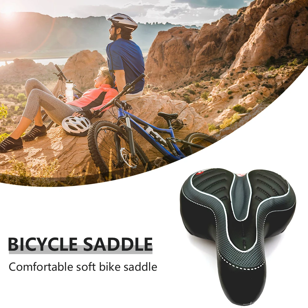

PU Bike Seat Universal Bicycle Replacement Soft Saddle Comfortable Stripe Seat Cushion for MTB Road Bike Parts Accessory