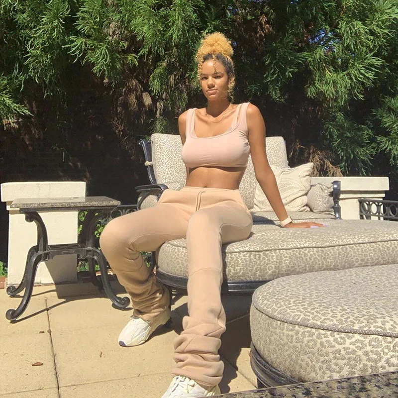 Женские многослойные спортивные брюки пикантные облегающие с высокой талией для