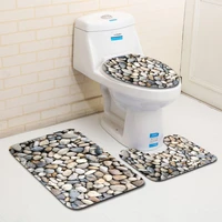 3pcs set bathroom non slip pedestal rug lid toilet cover bath mat bathroom decoration accessories set