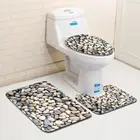 Набор из 3 предметов нескользящий коврик-подставка для ванной комнаты + крышка для унитаза + коврик для ванной комнаты Набор аксессуаров для украшения ванной комнаты
