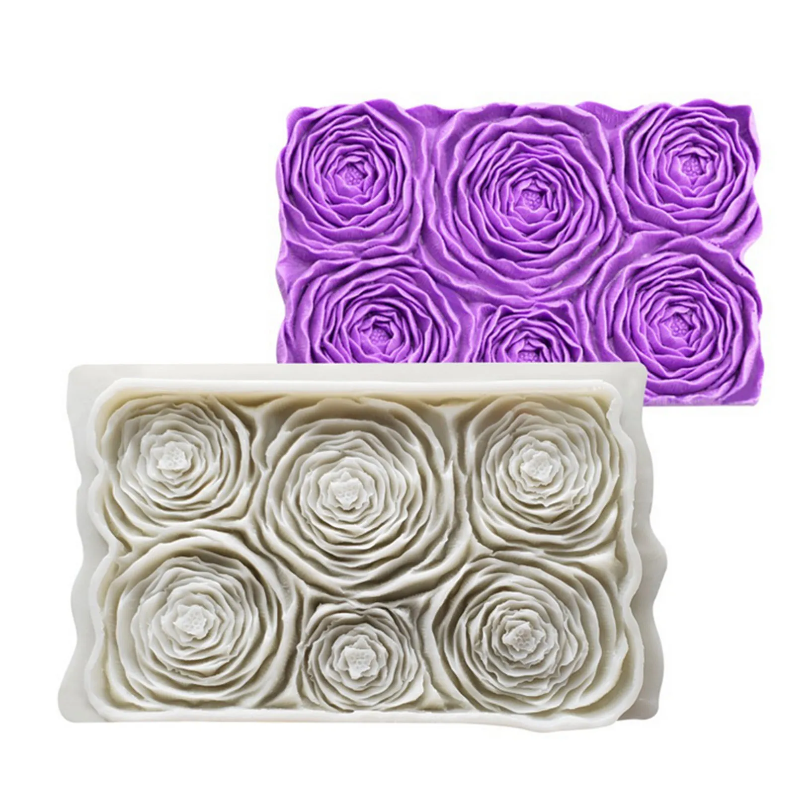 3D Розочка форма цветок Силиконовая Форма торт кайма для мастики украшения в виде