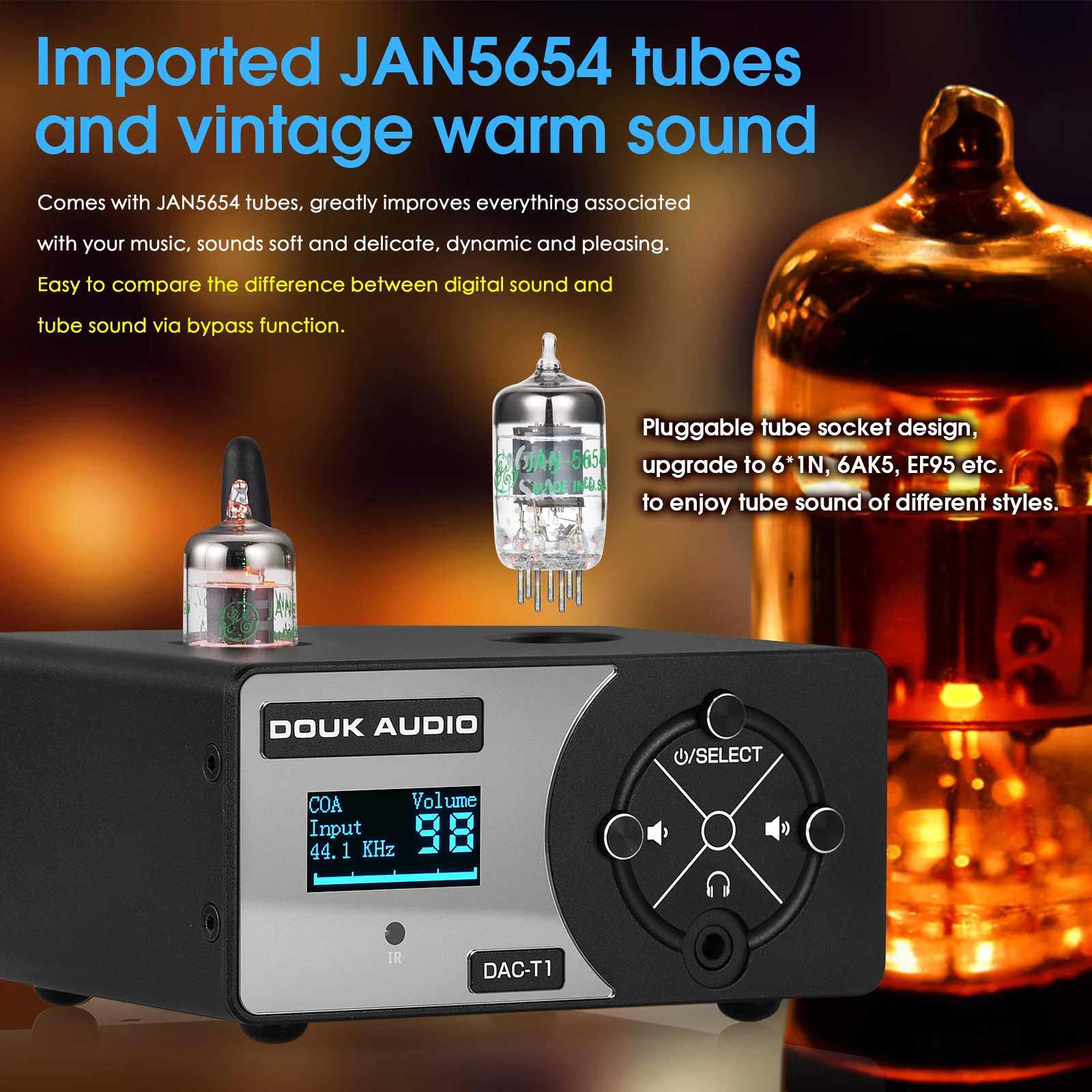 Усилитель для наушников Douk Audio HiFi JAN5654 USB ЦАП Bluetooth 5 0 приемник S/PDIF D/A 24 бит/192 кГц |