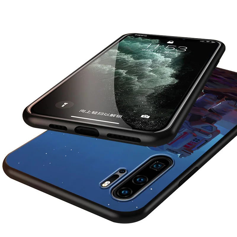 

I am an astronaut For Huawei P40 P30 P20 P10 P9 P8 Lite E mini Pro Plus 5G 2017 2019 Silicone Gloss Black Soft Phone Case