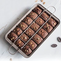 professional bakeware 18 cavity baking tools easy cleaning square lattice chocolate cake mold brownie baking pan non stick