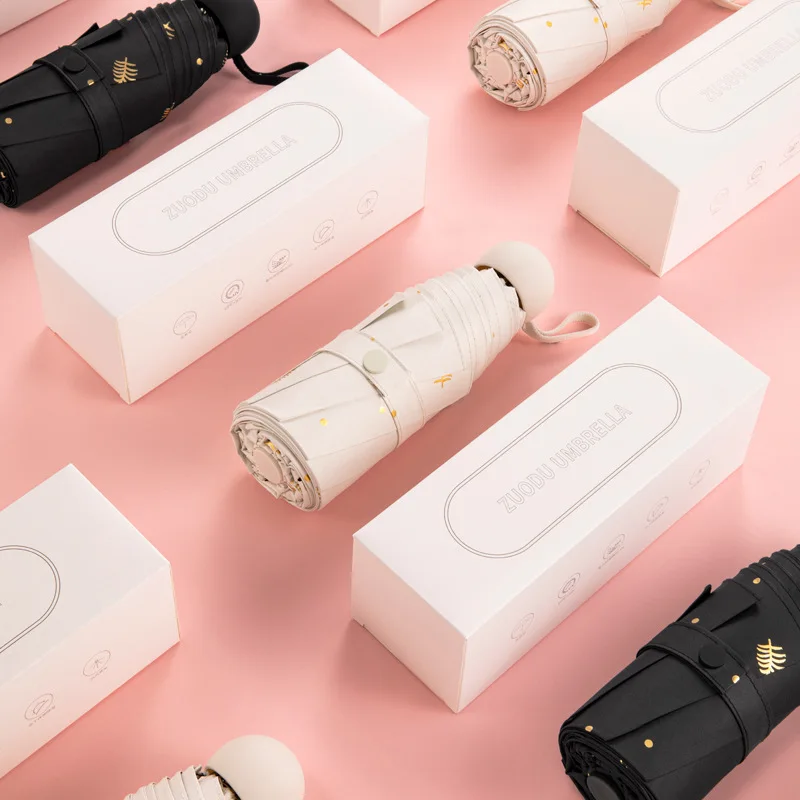 Маленький зонтик от солнца Bronzing Компактный переносной виниловый Зонт 50% с