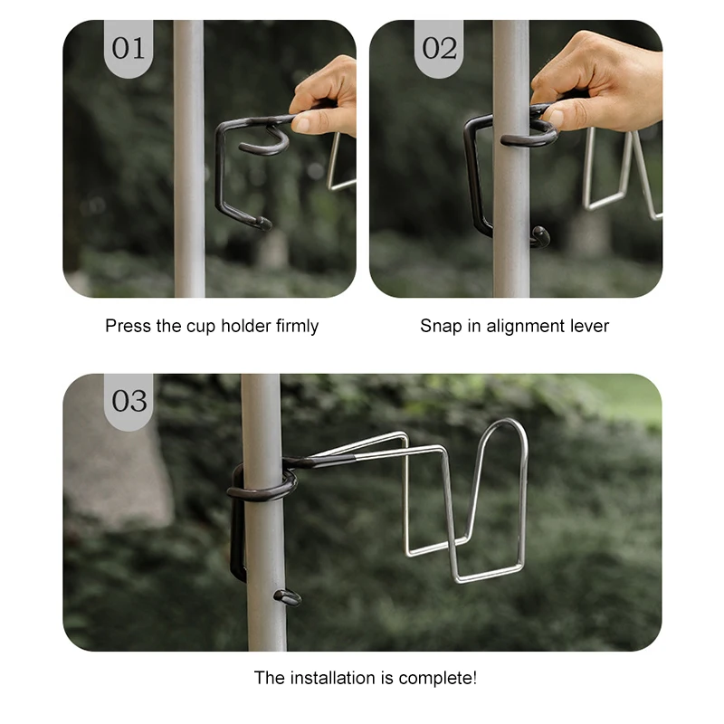 Держатель для чашек кемпинга наружная походная канавка дизайн из нержавеющей